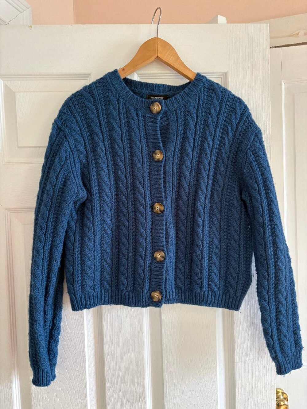 Monoprix 100% Wool Blue cardigan - XS